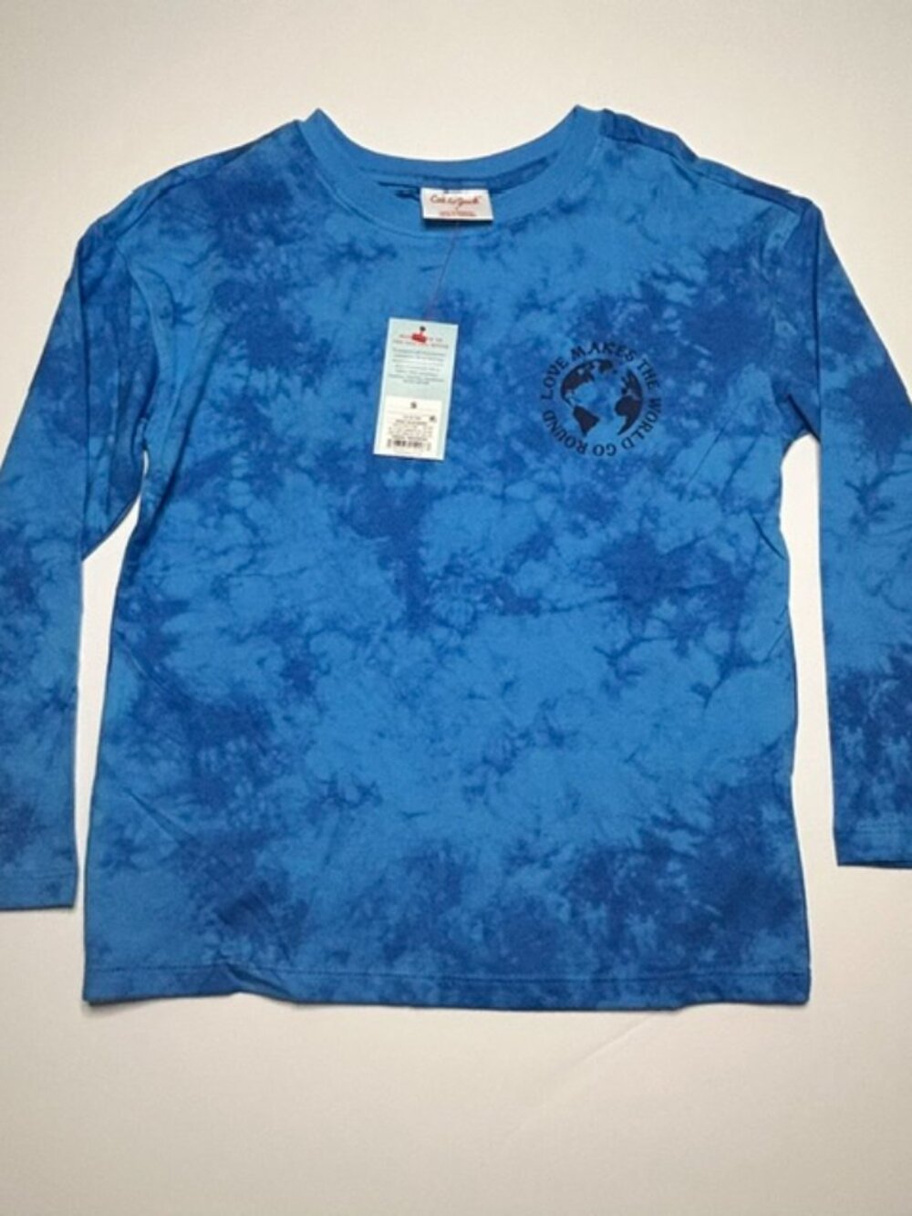 NWT Cat & Jack Blue Tie-Dye Long Sleeve Tee Kids Size S